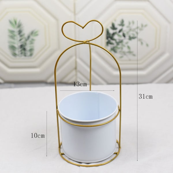Nordic Portable Järn Dekorativ Blomkorg Planterare Smidesjärn Geometrisk växtkruka Hem Vardagsrum Kontorsinredning Small Square Cake Box