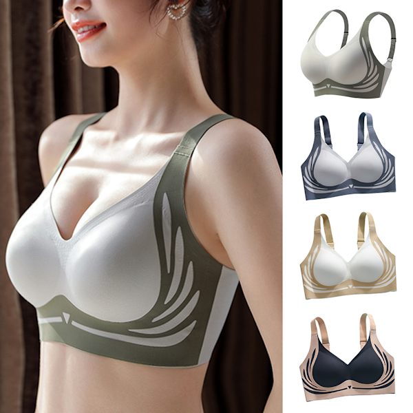 Lyftande Anti-Slappande Trådlös Push-Up BH Maskintvättbar Komfortunderkläder för Matchande Kläder Mint Green M