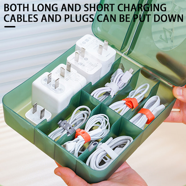 Desktop Data Cable Organizer Box Multi-purpose Slitstark kabelbox för hem i sovrummet Transparent