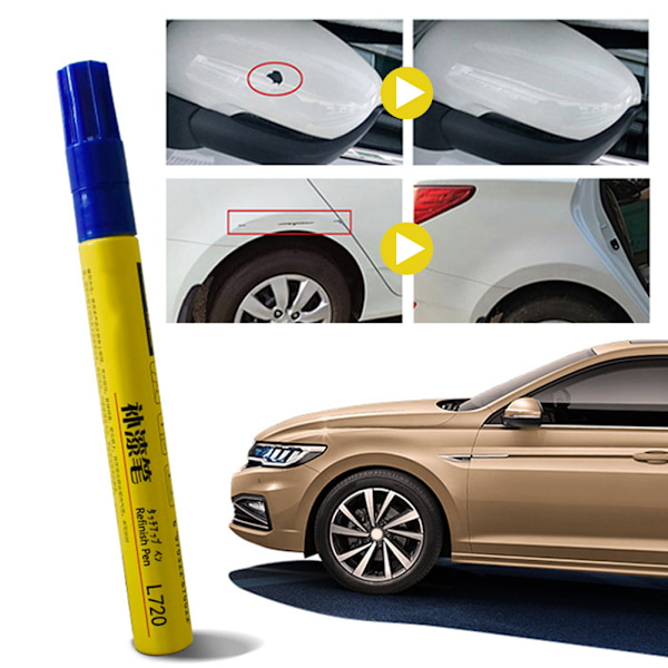 Billack-penna för touch-up, snabb torktid, vattentät, reparerar repor på bilen, för bilvård Matte Black