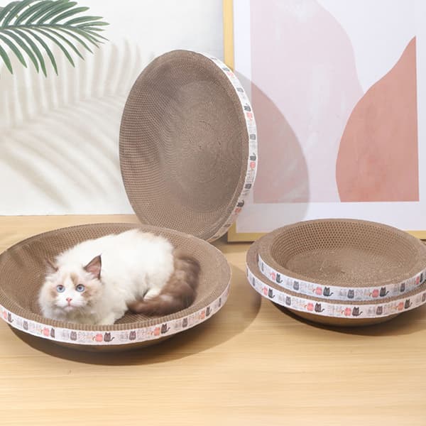 Inomhus Cat Scratching Board Inga smulor Fallande Pet Scratching skål för husdjurslindring stress Medium Globe