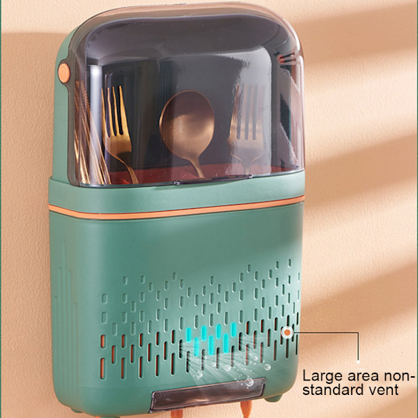 Hängande ätpinnehållare Bestick Organizer Köksredskap Torkställ Korg med krok för hushåll 2 Without Cap