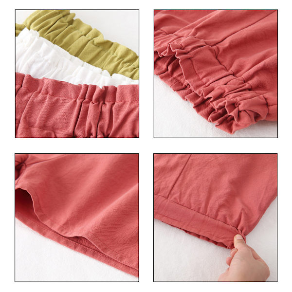 Tjejer Härliga shorts med elastisk midja Byxor Causal Bekväma korta byxor för inomhus utomhus Red 100cm