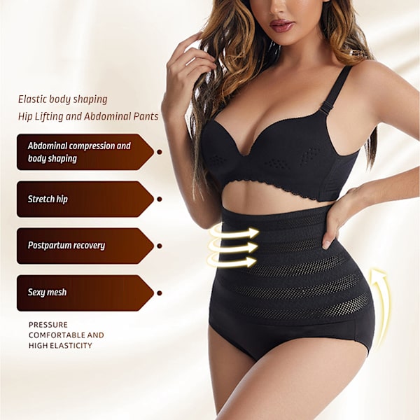 Dam Shapewear Hög Midja Trosor Sömlösa Magkontroll Kalsonger Underkläder 2pcs Skin Color  XL
