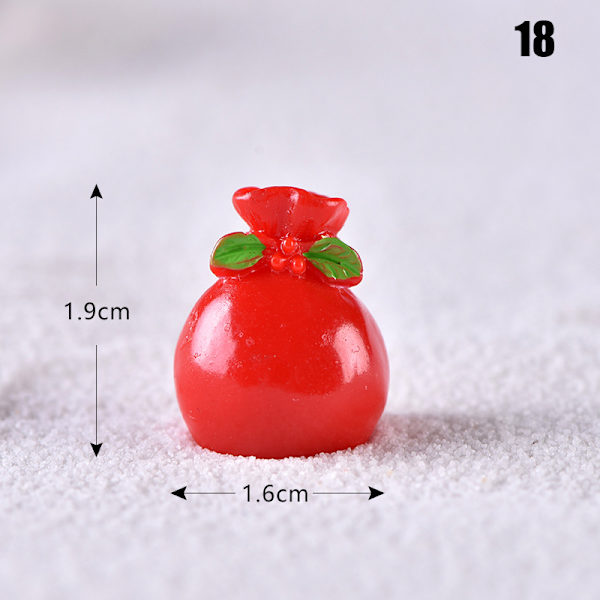 Jultema DIY Mini miniatyrfigur Trädgårdsdeko Jultomten Snögubbe Mikrolandskap för juldekoration 18