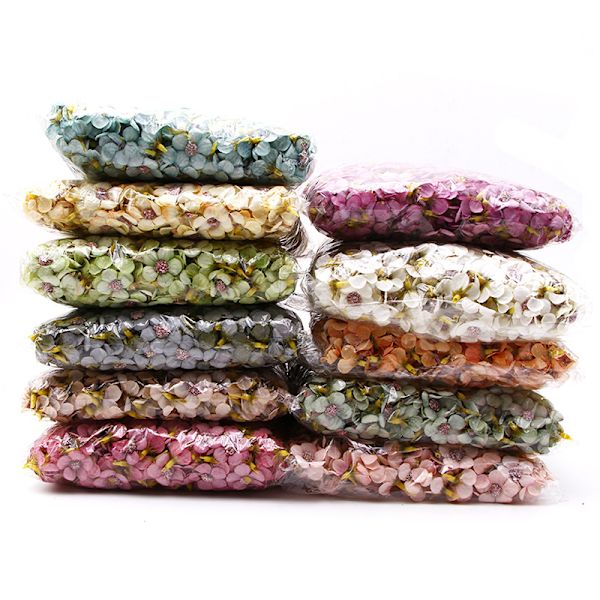 Mini konstgjorda blommor Flerfärgad DIY-krans Handgjord hantverksdekoration för bröllopsfödelsedagsfest Light Pink 100pcs