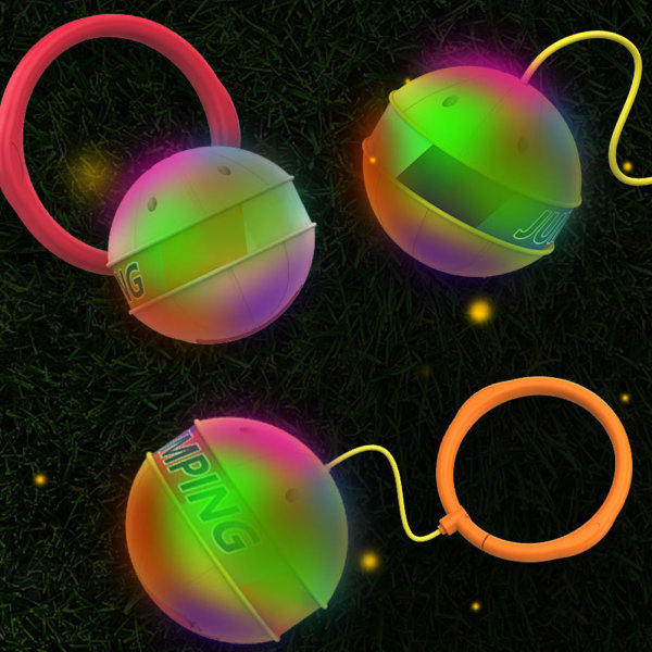 Färgglad glödande studsande boll Vibrerande Sensorisk träningsleksak Blinkande Skip Ball Toy For Kids Pink