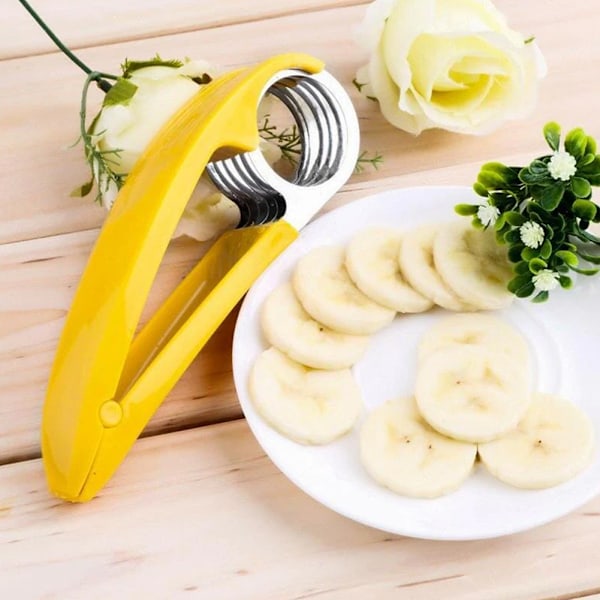 Rostfritt stål Banan-Cutter Multi-Purpose Mjuk frukt Cutter Kökstillbehör 2pcs