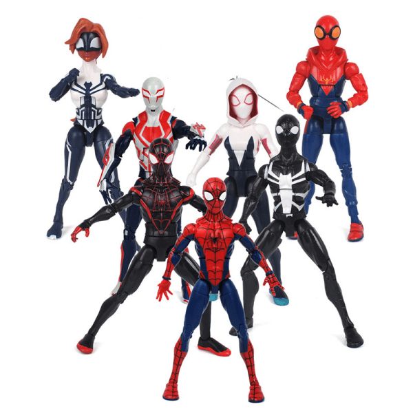 Marvel Avengers Actionfigurer Spiderman Spider Kvinna Gwen Stacy Venom Svart Spider-man Miles Morales Modellleksaker för barn E