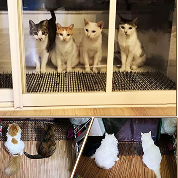 2 meter kattmattor med spikar Prickle strips Anti-kattgrävningspropp för trädgård Skydda växter Blommor