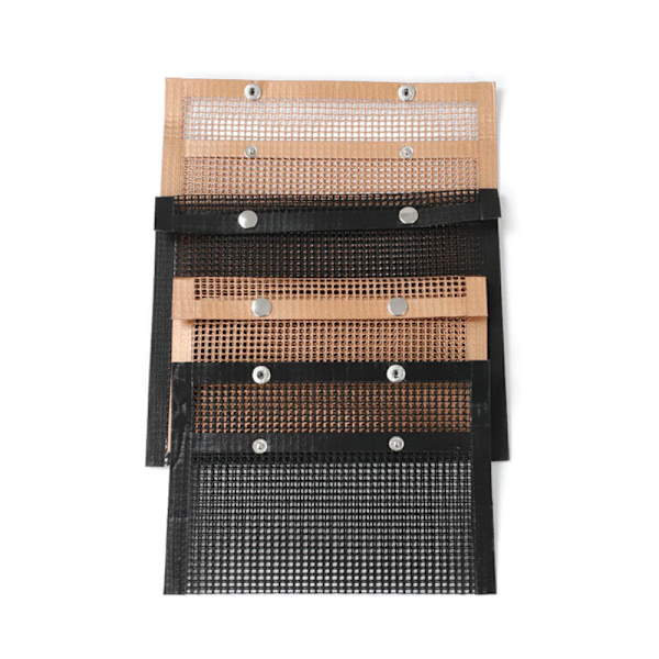 BBQ Grill Mesh Bag Återanvändbar Lätt att rengöra Non-Stick Mesh för utomhus picknick matlagning Grill Black 22*27CM