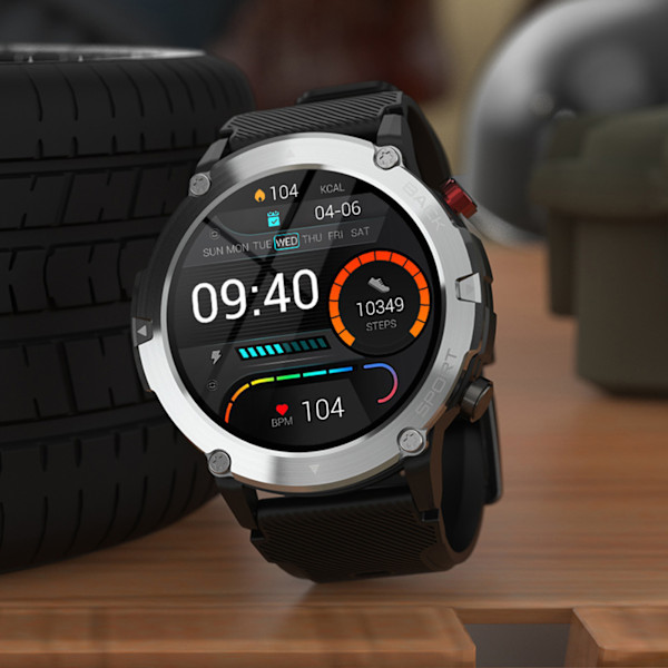 Smarta klockor för män Wireless Call Smart Fitness Watch Multifunktionspulsmätare Watch Silver Shell