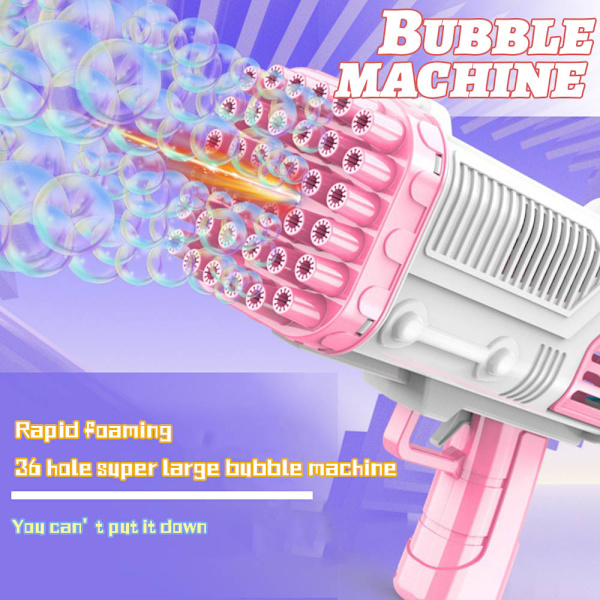 Elektriska Bubble Makers Bubble Blowing Products Tecknad Rocket Launcher Shape Blue