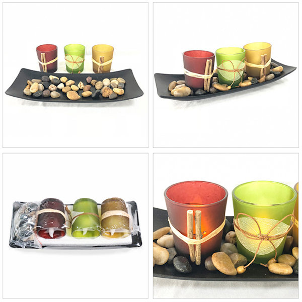 Chic Rustik stil Ljusstakar Romantisk Valentines Dekorativ För Soffa Matbord Center Dekor Black 3pcs