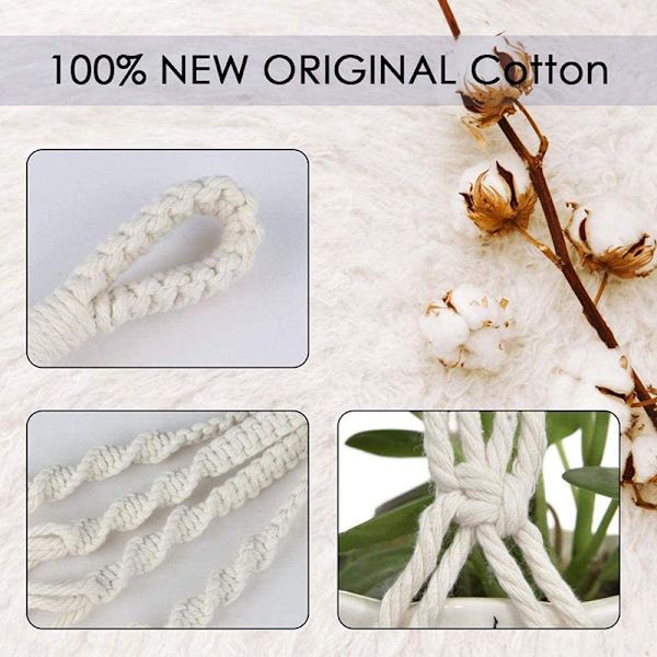 Macrame Växthängare Inomhus Utomhus hängande växthållare Hängande planteringsställ Blomkrukor för dekorationer 85cm