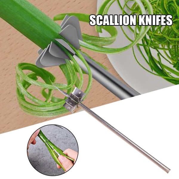 Plum Blossom Lök Shredder Rostfritt stål Scallion Slicer Grönsaksskärare Strimla DIY Slicer Köksskärning Gadget 1PCS