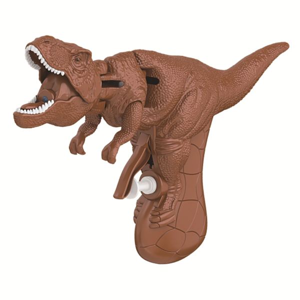 Simulering Dinosauriepressande vattenpistolleksaker Robust bärbar vattenkampleksak för sommarpoolen Brown