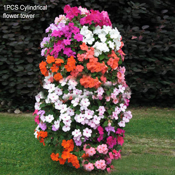 Cylinder Med Stomata Blomtorn Fäste Trädgård DIY konstdekoration för hem bröllop Blomsterkluster Bukett Tillbehör 1PCS
