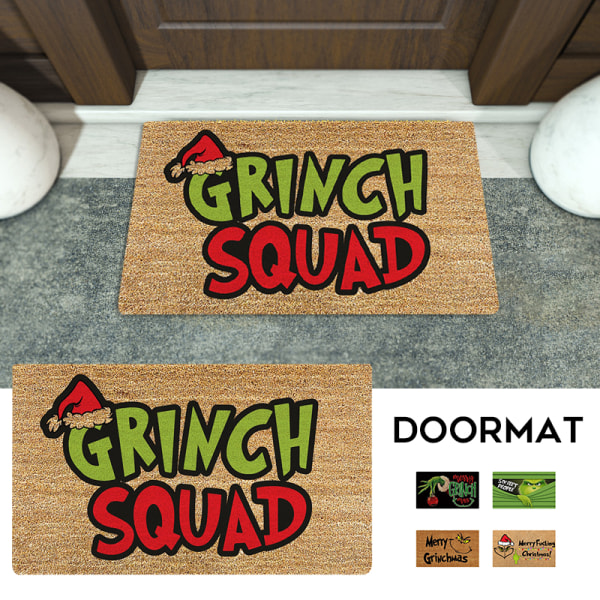 Christmas Grinch Dörrmatta Multipurpose Absorberande halkfri matta Kreativ ytterdörrsdekor för kök Sovrum Badrum E5