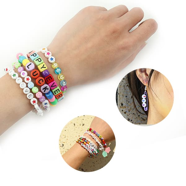 Akryl alfabetpärlor Multipurpose DIY Smyckenstillbehör Kreativa armband Örhängen Handgjorda hantverk Blue