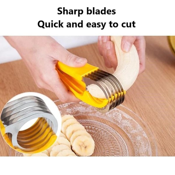 Rostfritt stål Banan-Cutter Multi-Purpose Mjuk frukt Cutter Kökstillbehör 2pcs
