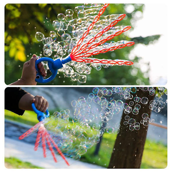 32 Hål Smilings Face Bubble Stick med påfyllningar Lätt att använda Bubble Machine för festfavorit Red