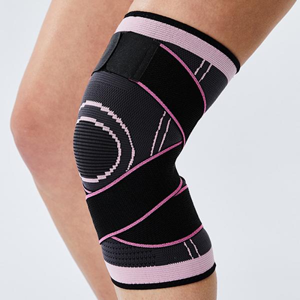 Fitness Löpning Cykling Elastiska knäskydd, halkfria stödbyxor Sport Kompression Knäskyddsfodral för basket Sport Pink XL
