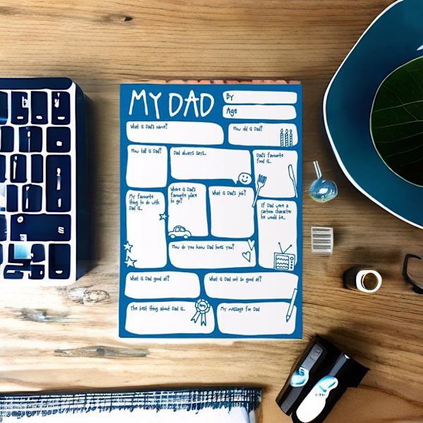 Fars dag födelsedagskort för pappa personligt fyll i blanktor intervju Frågor och svar minnessak Greeting Card