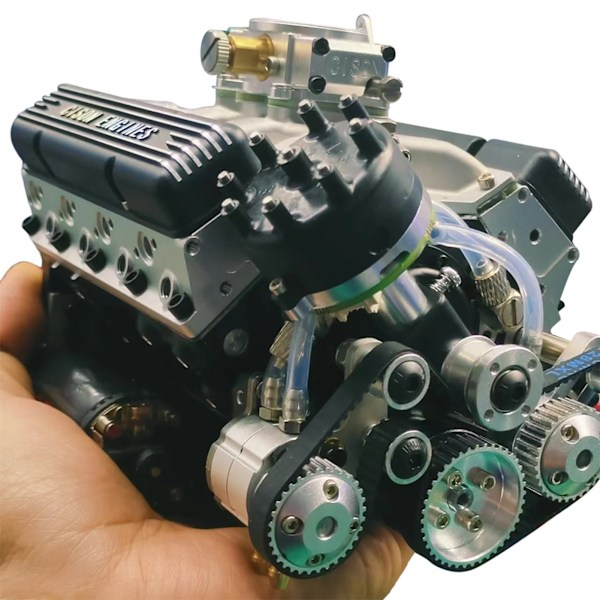V8 Mekanisk Motor Ornament Simulationsmotor Resin Ornament Stilfuldt Skrivebordshåndværk Til Kontorbord Black