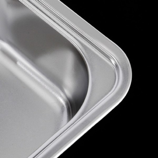 304 rostfritt stål Snabbmat tallrik Galler tallrik med lock Fyrkantig matsals servis för barn Vuxen D