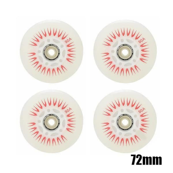 4st Flash Inline Skate Wheels 90A LED Lighting Skating Wheels 80 76 72 68 Green 76mm