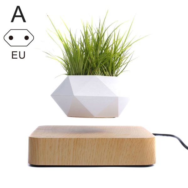 Svävande Air Bonsai Pot Rotation Blomma Magnetisk flytande växt Jul födelsedagspresent A EU Plug