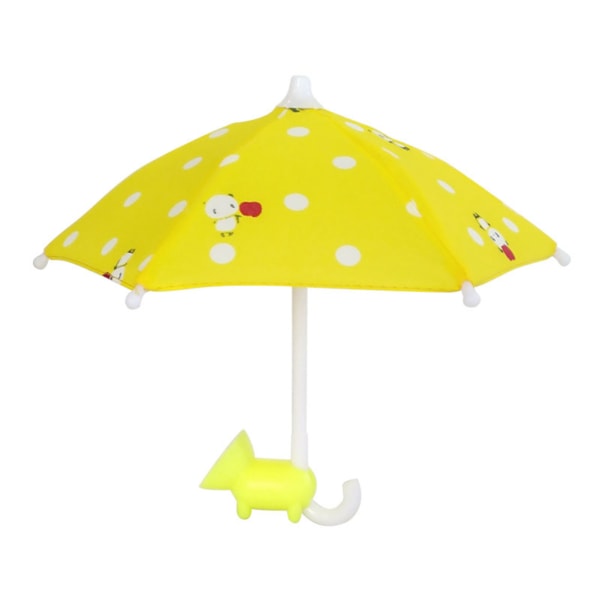 Mini telefonparaply med sugkoppshållare Bärbar telefon parasoll Yellow