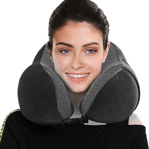 Rese Nackkudde Memory Foam U-formad nackstöd Nackstöd Resekuddar Grey