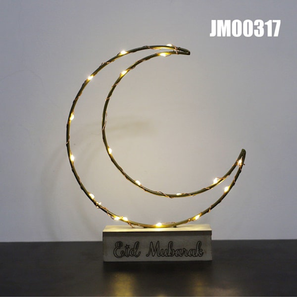 Ramadan-tema Fairy Lamp Eid Slott/Måne/Stjärna Nattljus Islam LED-bordsprydnad för hemmet C