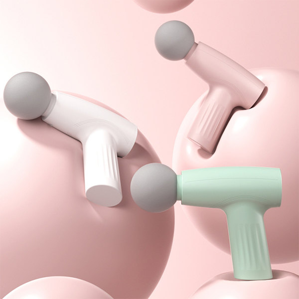 Mini Portable Fascia Muscle Massager USB laddningsenhet för muskelavslappning för smärtlindring White