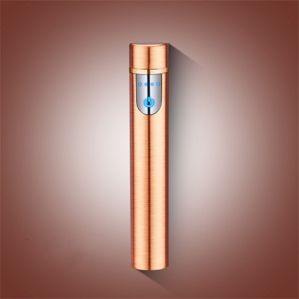 Mini Touch Sensor Flameless Lighter Bärbar USB Uppladdningsbar vindtät tändare Brushed Gold