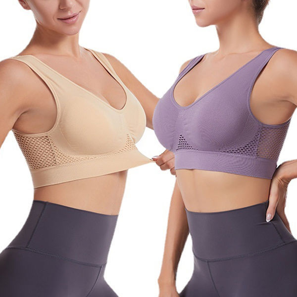 Hollow Sports BH For Women Hudvänliga Bekväma underkläder för inomhusträning White M
