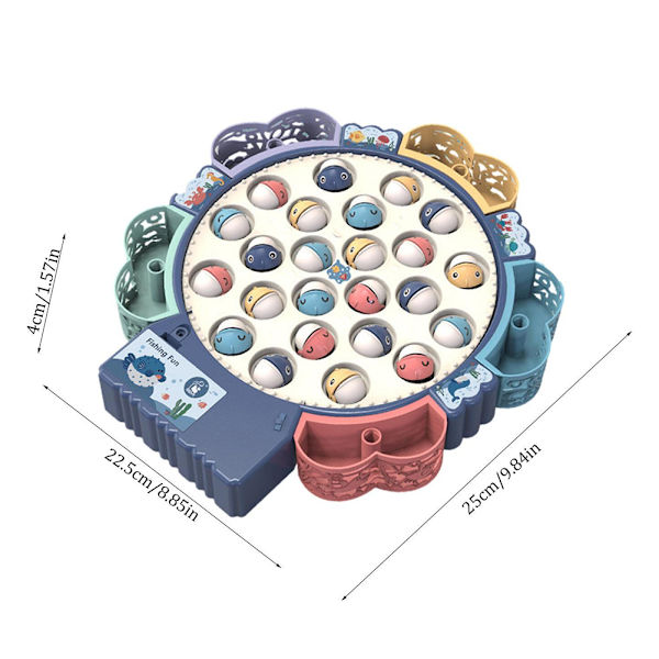 Multifunktionell roterbar magnetisk fiskeleksak Cool interaktiv leksak Födelsedagspresent Blue 15 Pieces