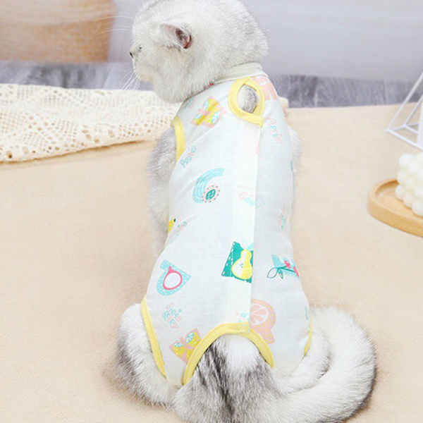 Cat Recovery Suit Katt efter operation Återhämtningsdräkt Husdjurssteriliseringsväst Green M