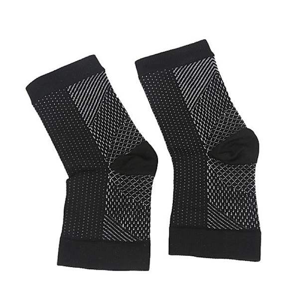 1 par kopparinfunderade kompressionsstrumpor Ankelstöd smärtlindrande strumpor Black L xl