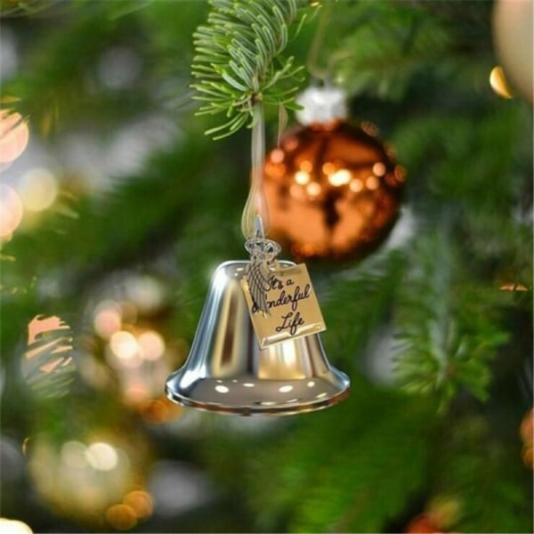Christmas Ornaments Wings of Angel Bell Memorial Julklapp Rostfritt stål hängande prydnad hem Holiday Decor A