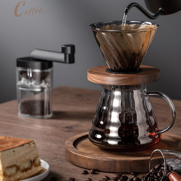 Handhållen förlängd rocker kaffebönkvarn Bärbar kvarn med stor kapacitet Kökstillbehör Black