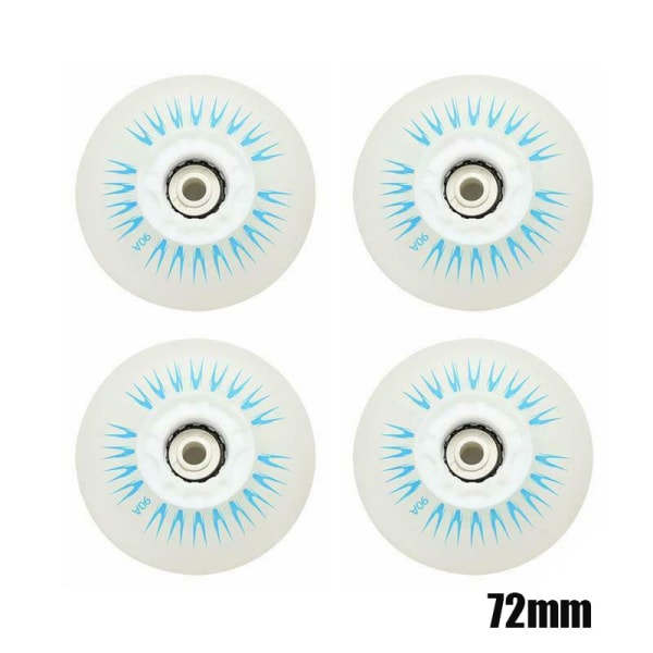 4st Flash Inline Skate Wheels 90A LED Lighting Skating Wheels 80 76 72 68 Blue 72mm