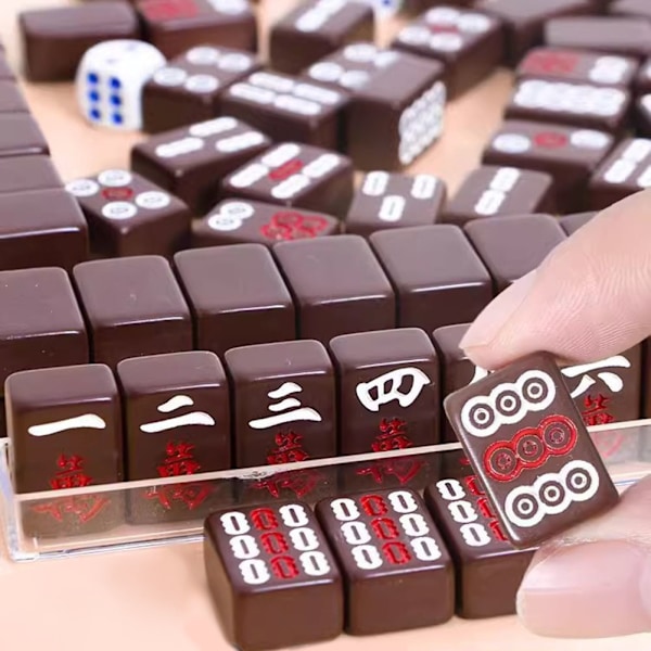 Liten bärbar mahjong för fest Fallbeständig brädspelsleksak för sovsal/hushåll Blue