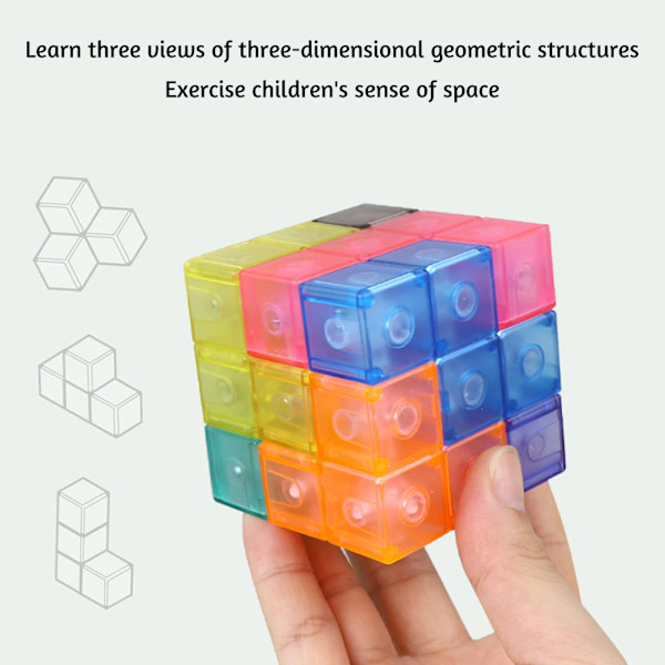 Magnetiska kuber för barn Byggklossar Leksak Hand Ögonkoordination Pusselspel Leksak för barn 3 år gamla Multicolour