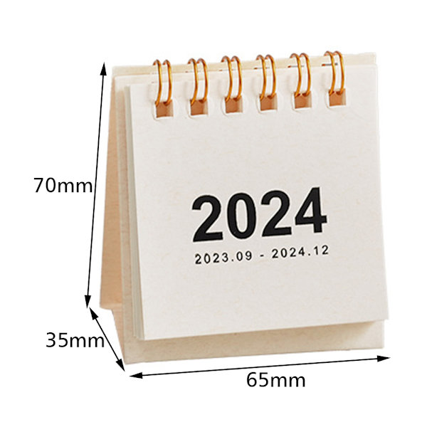 2024 Mini Skrivbordskalender 180 graders vändbar bärbar kalender för vardagsrummet Red