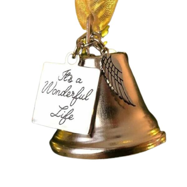 Christmas Ornaments Wings of Angel Bell Memorial Julklapp Rostfritt stål hängande prydnad hem Holiday Decor A