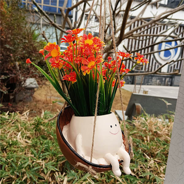 Söt hängande växtkruka Hängbar Bedårande växtblomkruka för heminredning swing