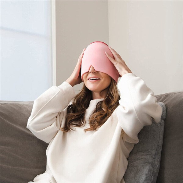 Hydrogel Hot Cold Compress Huvudbonader Portable Comfy Trött avlastande huvudbonader för hemresor Black